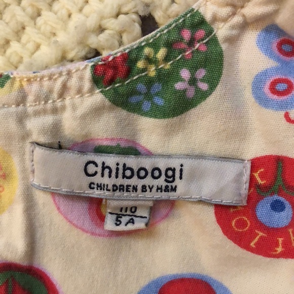 Chiboogi girls H&M size 5T 100% cotton Summer Sundress - butterflies & Flowers - Picture 6 of 10